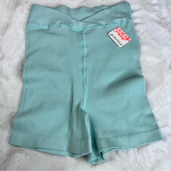 Free People Movement Turquoise Mint Free Throw Ribbed Biker Short Medium - Picture 6 of 9